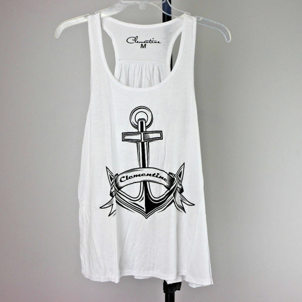 Clementine Apparel Women's Petite Boat Anchor Tank